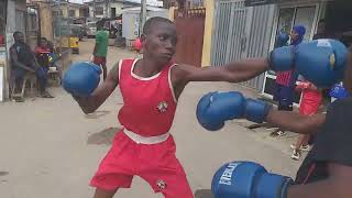 Wuda vs Akinola at Boxing Gym [upl. by Anaeed860]