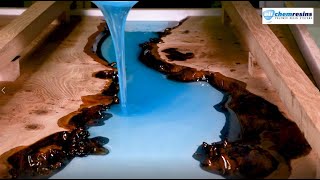 HOW TO MAKE A RESIN RIVER TABLE USING CLEAR EPOXY CASTING RESIN [upl. by Ainaznat]