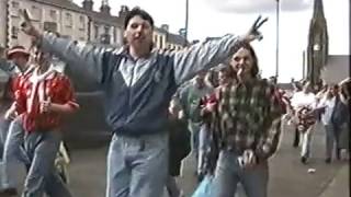 Portadown football fans in Lurgan 2 1994 1995 [upl. by Htiduy]