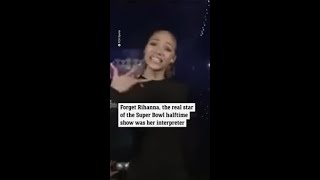 Rihannas sign language interpreter at Super Bowl goes viral [upl. by Viquelia]