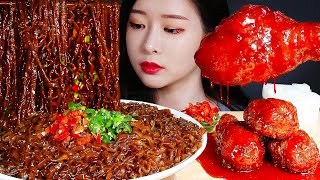 고추듬뿍 매운진진짜라에 까르보불닭치킨 먹방  SPICY BLACK BEAN NOODLES RAMYUN amp SPICY CARBO FIRE FRIED CHICKEN MUKBANG [upl. by Shyamal]