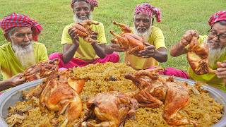 Full Fried Chicken Biriyani  Tehari Style Whole Chicken Biriyani Cooking for Old Age Special People [upl. by Drahnreb]