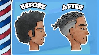 Taking My Cartoons To the Barbershop Drawing Hairstyles [upl. by Doro]