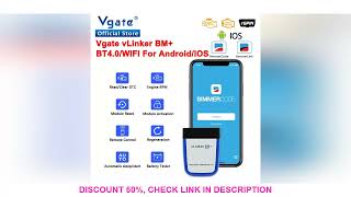 Vgate vLinker BM ELM327 For BMW Scanner wifi Bluetooth 40 OBD2 OBD 2 Car Diagnostic Auto Scan Tool [upl. by Attiuqehs]