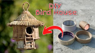 Making Bird House from Waste MaterialHow to make bird nestGarden decoration ideas [upl. by Nahtannhoj344]