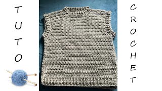 TUTO CROCHET Comment faire un débardeur taille S à L [upl. by Geilich]