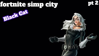 Fortnite Black cat does custom Emote Fortnite Simp city pt2 [upl. by Everest489]