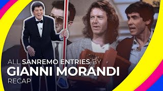 All Sanremo entries by GIANNI MORANDI  RECAP [upl. by Lartnom]