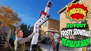 Unboxing 20 Foot Frosty Snowman Inflatable Air Dancer [upl. by Namyac]