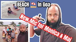 Beach in Goa  New Mic for Monica amp Mai goanvlogger konkanivlog [upl. by Itsirc3]