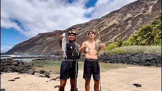 3 Days In Remote Hawaii  Catch and Cook Spearfishing and Exploring Volcano National Park [upl. by Wessling]