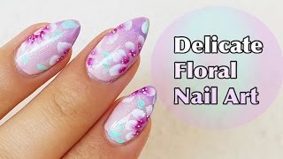 Nail Art Mini FlowersGradient Gel Nails [upl. by Amyaj542]