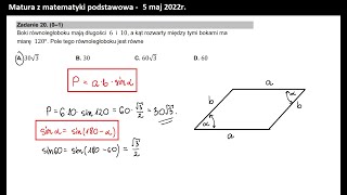 Zad 20 Planimetria Pole równoległoboku [upl. by Gney]