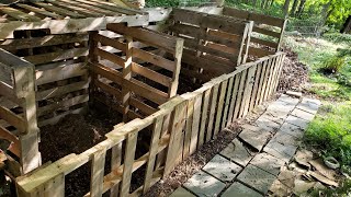 How To Make A Compost Bin Using Free Wood Pallets  Quick Simple amp Very Inexpensive [upl. by Jolynn]