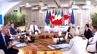 G7 leaders concerned about foreign interference plan ‘collective response framework’ [upl. by Yarrum]