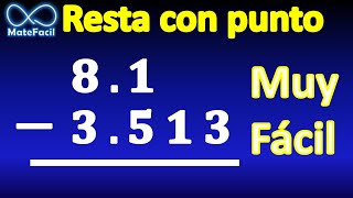 5 Cómo restar números CON PUNTO DECIMAL explicado paso a paso EJERCICIO RESUELTO [upl. by Gaby]