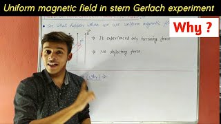 Need Of Non Uniform Magnetic field in Stern and Gerlach experiment whyiit iitjam bhu du imp [upl. by Markos]