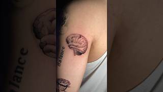 Brain micro realism TATTOO traditionaltattoo minimalism tattooideas [upl. by Nylhsa]