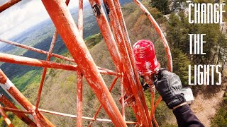 Tower Climbing  Changing a Light Bulb On The Top of a Mountain [upl. by Irej475]