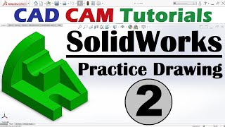 SolidWorks Basic Practice Drawing Exercise for Beginners  2 [upl. by Lorola647]