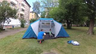 20190601 Сборка палатки Quechua Arpenaz Family 42  Assembly of a tent [upl. by Frasch427]