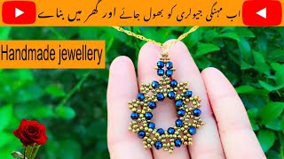 Pearl necklace tutorial  jewellery making at home  Moti art and craft [upl. by Aniale]