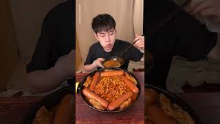 eating Cheese Sausage Army Pot Meets Cheese Codfish and Potato Pancake Roast Chicken mukbang [upl. by Anaujal]