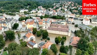 Drone Footage Reveals Major Flooding In Poland After Heavy Rains Pummeled Central And Eastern Europe [upl. by Cowden411]