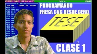 Programando fresa CNC desde cero Parte 1 Dibujando letras TESE [upl. by Eillit]