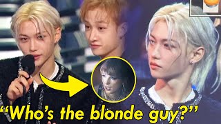 Stray Kids Felix trends worldwide as the Beautiful blonde guy  Priceless reaction after winning [upl. by Moya]