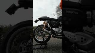 Triumph Thruxton R Weslake Shorty Pro exhaust sound [upl. by Sira]