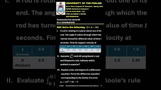 Numerical AnalysisII  Past Paper Punjab University spring 2023  Math418  azmatali009 [upl. by Gloria]