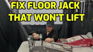 HOW TO FIX A FLOOR JACK THAT WONT LIFT OR PUMP ALL THE WAY [upl. by Evslin881]