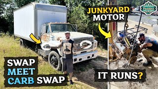 MOTORIZED WRECKING BALL Box Truck CARBURETOR SWAP Special Guest MORTSKE REPAIR [upl. by Papert]