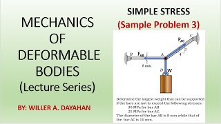 Mechanics of Deformable Bodies Simple Stress Sample Problem 3 [upl. by Joanne]