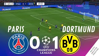 PSG 01 DORTMUND Résumé • LIGUE DES CHAMPIONS LDC 2324  Simulation de jeu vidéo [upl. by Hebe544]