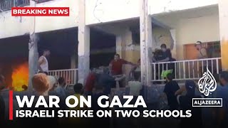 Dozens killed in Israeli strike on two schools in Gaza [upl. by Fairman]