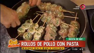 Receta de hoy rollos de pollo con pasta [upl. by Buckels]