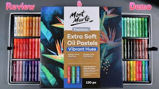 Mont Marte Premium Extra Soft 120 set Oil Pastel Review and Demo [upl. by Fagaly846]