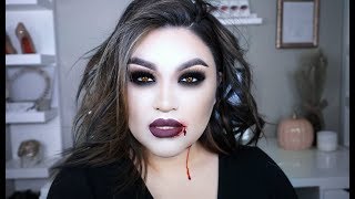 A SIMPLE VAMPIRE HALLOWEEN MAKEUP TUTORIAL [upl. by Studnia]