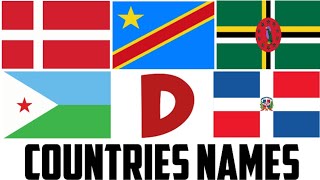 Countries Name start with D  Countries of the world  Countries Names with Flags  Kids Learning [upl. by Kacie883]