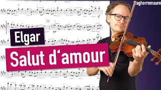 Elgar Salut damour  Violin Sheet Music  Playalong [upl. by Allimrac]