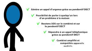 AMPLIDECT295 SOSPRO – Téléphone amplifié numérique sans fil répondeur intégré et pendentif inclus [upl. by Idnem795]