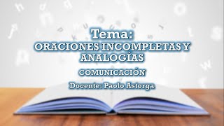 Oraciones incompletas y Analogías  Teoría y ejercicios propuestos para 5º de secundaria [upl. by Matthias]