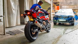 LOUD BMW S1000RR Akrapovic Full Exhaust System Sound FLAME SPITTER 🔥 [upl. by Enaid]