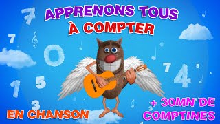 Apprenons tous à compter  Comptine par Foufou Lets all learn to count in song in FRENCH 4K [upl. by Lletnahc]