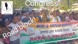 Congress partys road block program at kailashahar in tripura [upl. by Twum898]