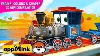 appMink kids video Kids Educational Videos about Color Shape amp Numbers with Toy Trains [upl. by Vijnas]