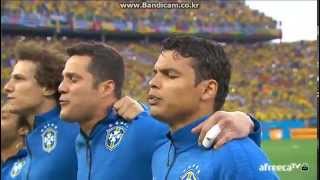 Brazil national anthem  2014 Brazil worldcup vs Croatia [upl. by Idroj605]