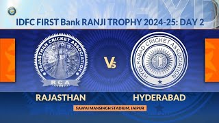 Ranji Trophy 202425 Rajasthan vs Hyderabad Day 2 Match Highlights [upl. by Akierdna]